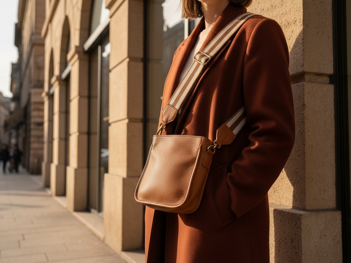 Sac bandoulière porté à la hanche avec une sangle ajustée